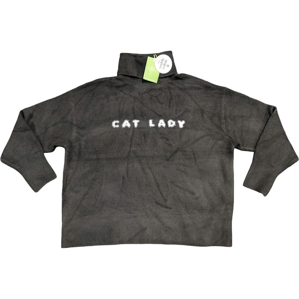 ⭐C8 The Cuddle Collab X Target Womens CAT LADY Turtleneck Sweater Black Size L
